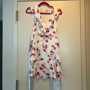 Pink and white flowered dress